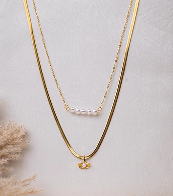 Pearl Leaf Layered Chain