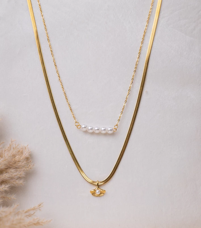 Pearl Leaf Layered Chain