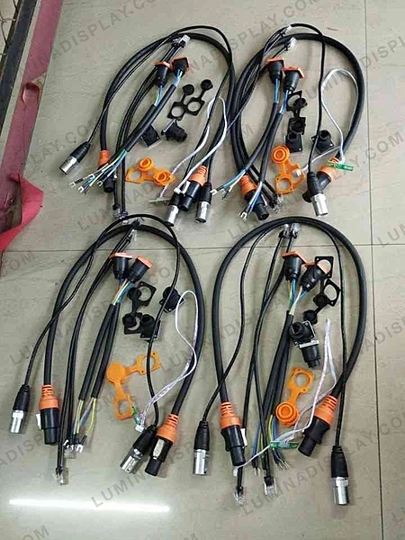 Power and signal patch cable set for 640 mm outdoor diecast LED cabinet – Lumina Display Systems