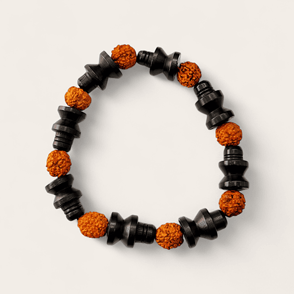 Rudraksham Karungali Sivalingam Bracelet