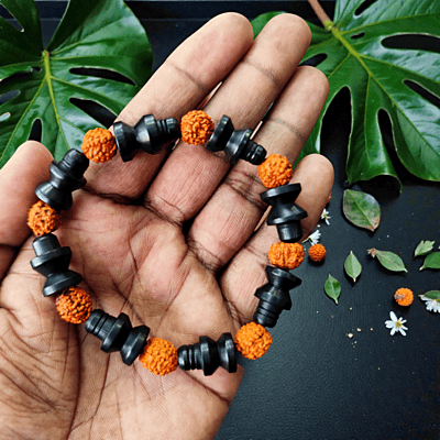 Rudraksham Karungali Sivalingam Bracelet