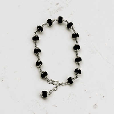 Karungali Silver Bracelet 8mm