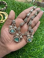 Beautiful Victorian Neckpiece with Ruby pendant paired with Earing