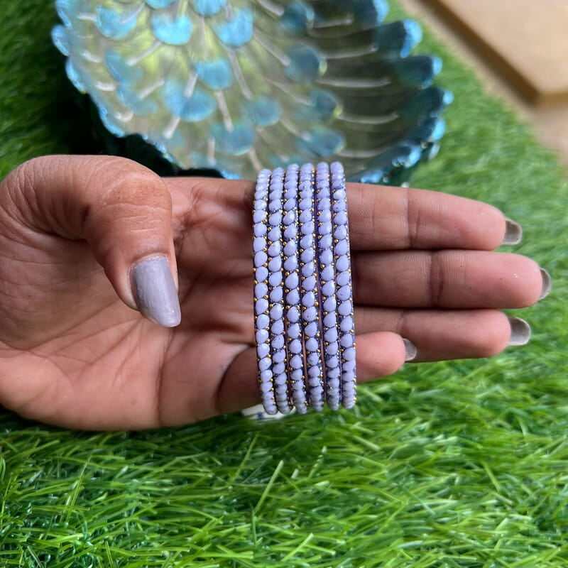 GLASS BANGLE DROP DESIGHN LIGHT VIOLET
