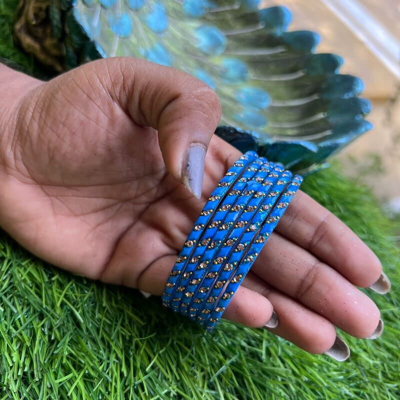 GLASS BANGLE TRENDY BLUE