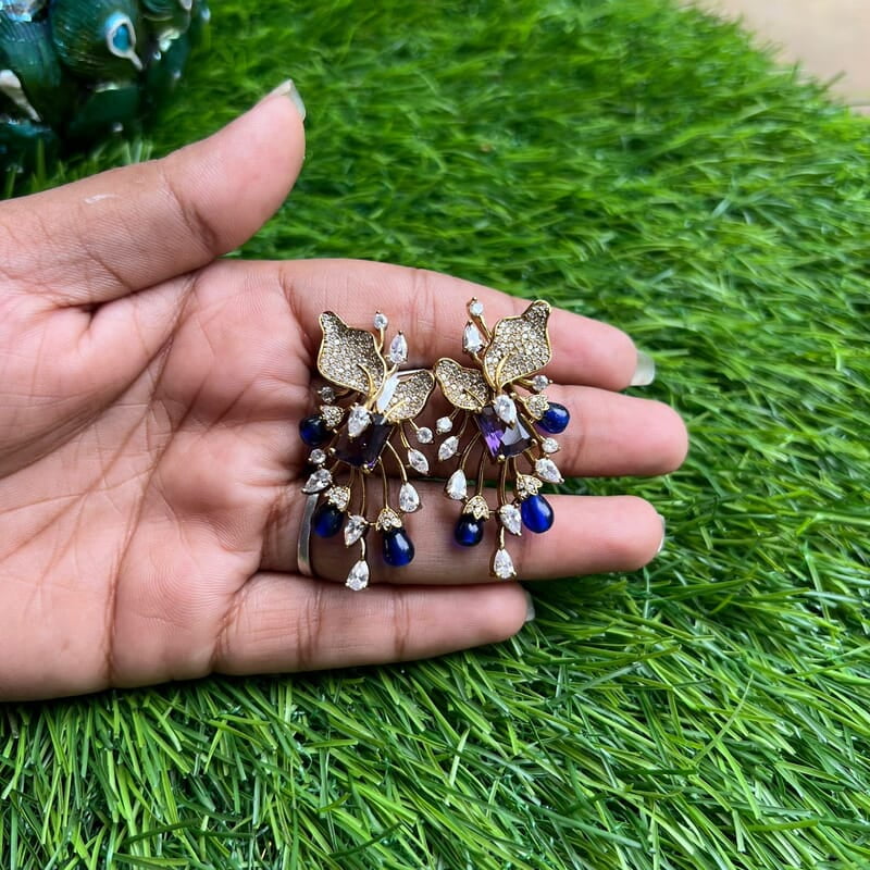 AD stone leaf desighn stud