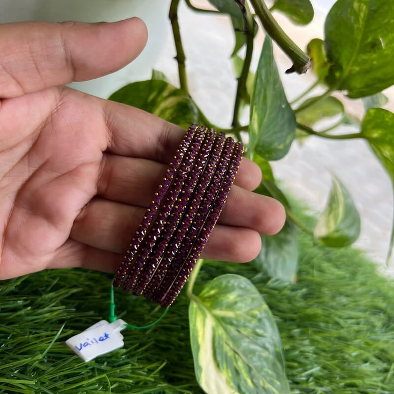 GLASS BANGLE ZIG ZAG VIOLET COLOUR
