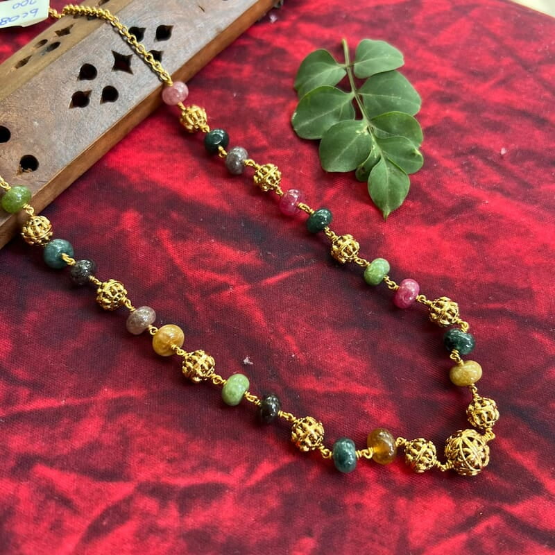 bead antique chain - candy stone beads