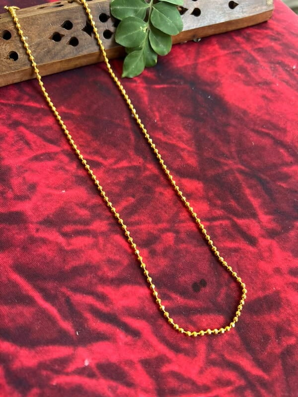 ball shape gold finish chain