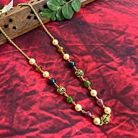 bead chain - gold balls with pearls and candy stones