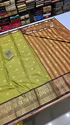 Checks Border Soft Silk (Green)