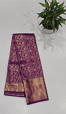 Brocket Self Saree (id 6000)