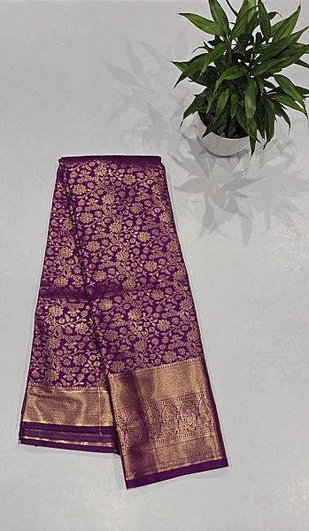 Brocket Self Saree (id 6000)