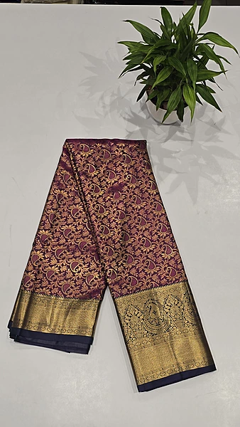 Brocket Self Saree (id 6004)