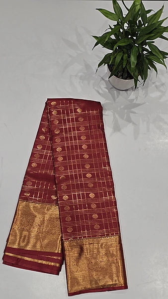 Brocket Self Saree (id 6006)