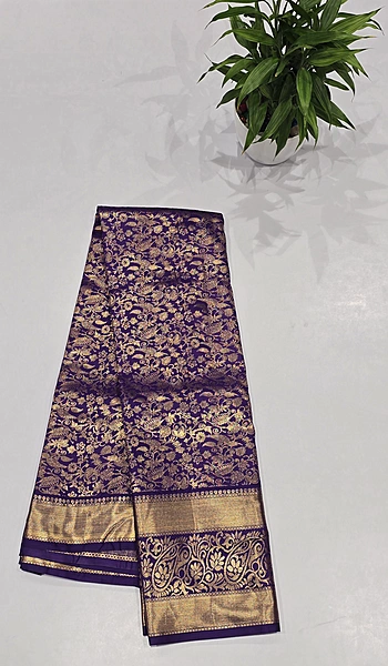 Brocket Self Saree (id 6016)