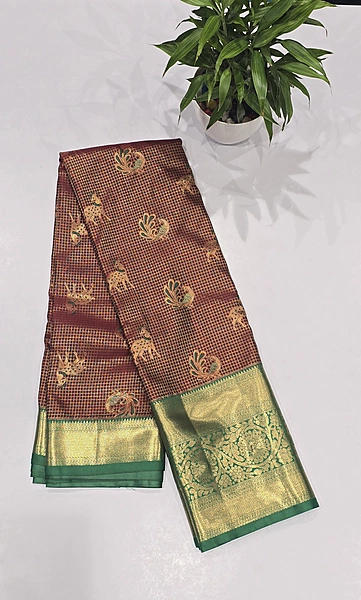 Bridal Brocket Pattu Saree (id 7000)
