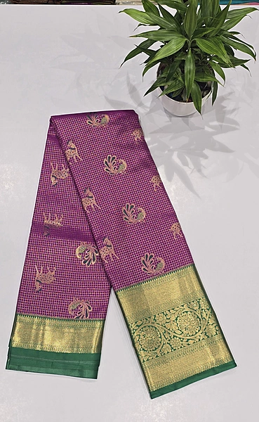 Bridal Brocket Pattu Saree (id 7001)