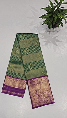 Bridal Brocket Pattu Saree (id 7005)