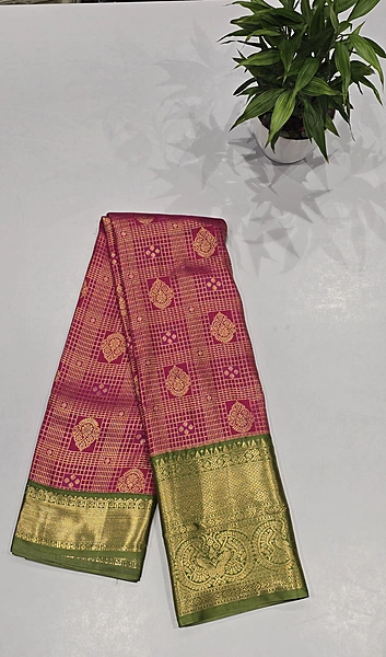 Bridal Brocket Pattu Saree (id 7010)