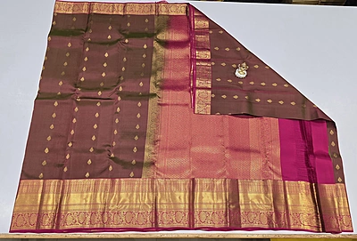Pure Kanchi Pattu Silk (id 8009)