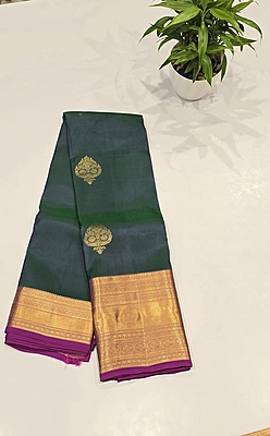 Pure Kanchi Pattu Silk (id 8014)