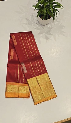 Pure Kanchi Pattu Silk (id 8018)