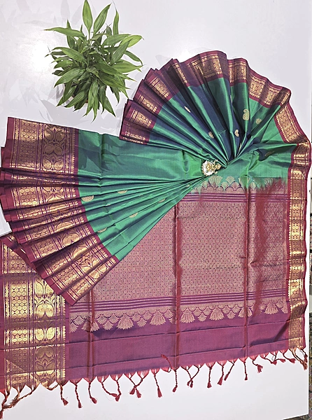 Pure Kanchi Kuppadam Handloom Silk with Silk Mark (id 10000)