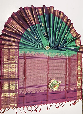 Pure Kanchi Kuppadam Handloom Silk with Silk Mark (id 10000)