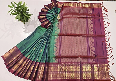 Pure Kanchi Kuppadam Handloom Silk with Silk Mark (id 10000)