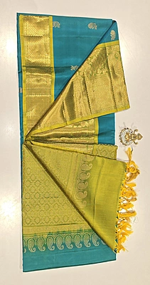 Pure Kanchi Kuppadam Handloom Silk with Silk Mark (id 10008)