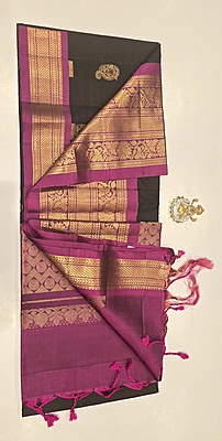 Pure Kanchi Kuppadam Handloom Silk with Silk Mark (id 10002)