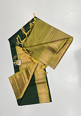 Pure Kanchi Kuppadam Handloom Silk with Silk Mark (id 10006)