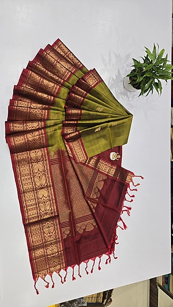 Pure Kanchi Kuppadam Handloom Silk with Silk Mark (id 10003)