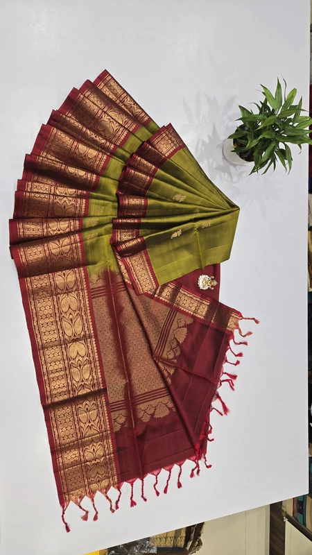 Pure Kanchi Kuppadam Handloom Silk with Silk Mark (id 10003)