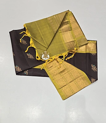 Pure Kanchi Kuppadam Handloom Silk with Silk Mark (id 10009)