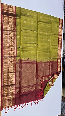 Pure Kanchi Kuppadam Handloom Silk with Silk Mark (id 10003)