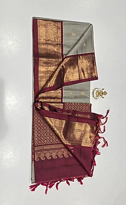 Pure Kanchi Kuppadam Handloom silk with Silk Mark (id 10013)