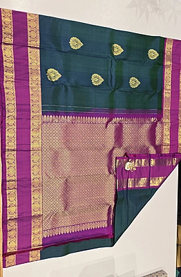 Pure Kanchi Pattu Handloom Silk with Silk Mark (id 11000)