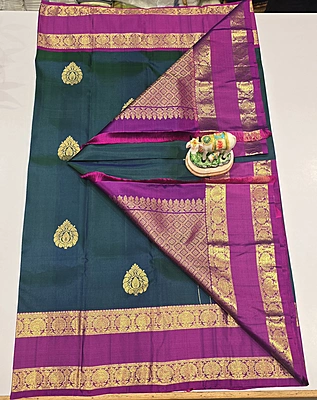 Pure Kanchi Pattu Handloom Silk with Silk Mark (id 11000)