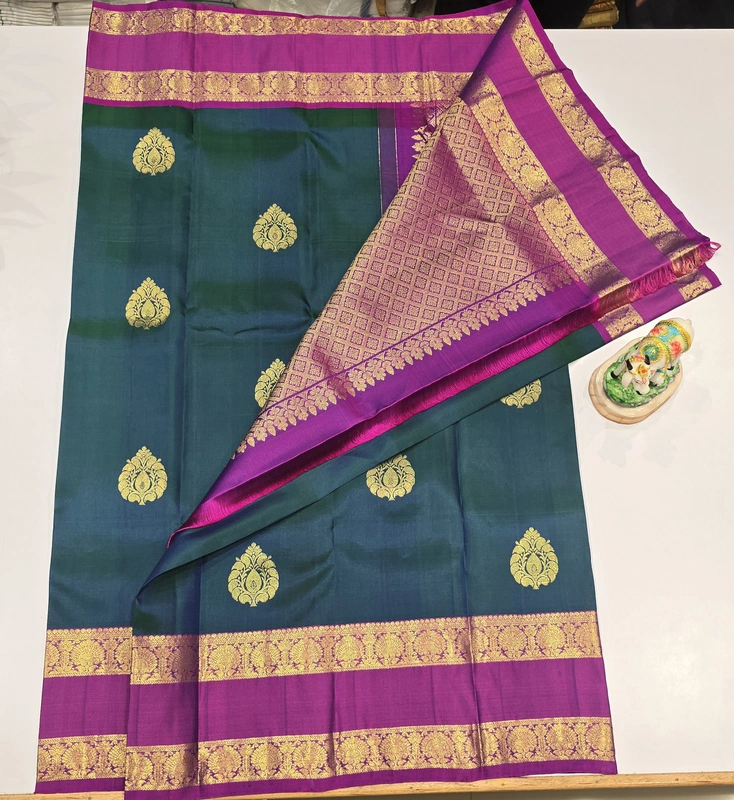 Pure Kanchi Pattu Handloom Silk with Silk Mark (id 11000)
