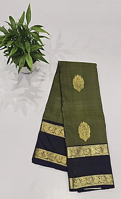 Pure Kanchi Pattu Handloom Silk with Silk Mark (id 11001)