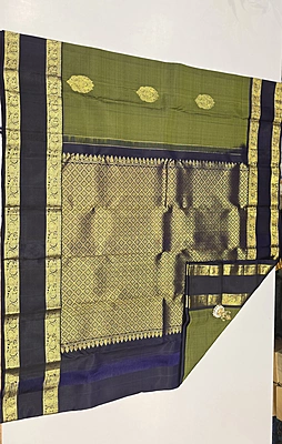 Pure Kanchi Pattu Handloom Silk with Silk Mark (id 11001)