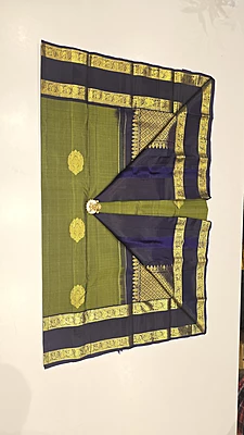 Pure Kanchi Pattu Handloom Silk with Silk Mark (id 11001)
