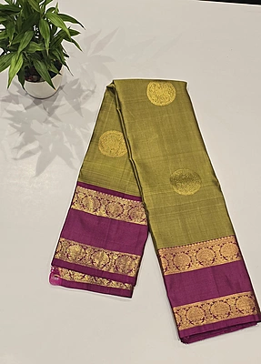 Pure Kanchi Pattu Handloom Silk with Silk Mark (id 11002)