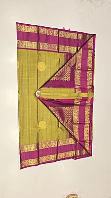 Pure Kanchi Pattu Handloom Silk with Silk Mark (id 11002)