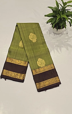 Pure Kanchi Pattu Handloom Silk with Silk Mark (id 11003)