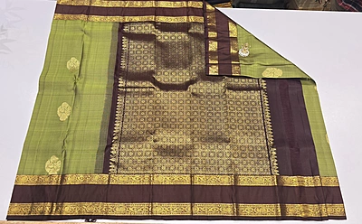 Pure Kanchi Pattu Handloom Silk with Silk Mark (id 11003)