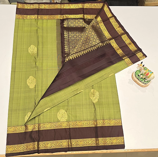 Pure Kanchi Pattu Handloom Silk with Silk Mark (id 11003)