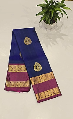 Pure Kanchi Pattu Handloom Silk with Silk Mark (id 11004)
